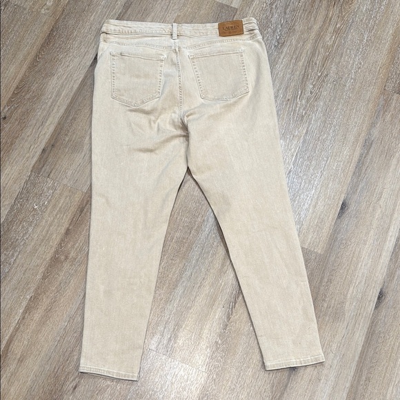Lauren Ralph Lauren Size 14 Tan Skinny Ankle Jeans High Rise - Picture 4 of 9